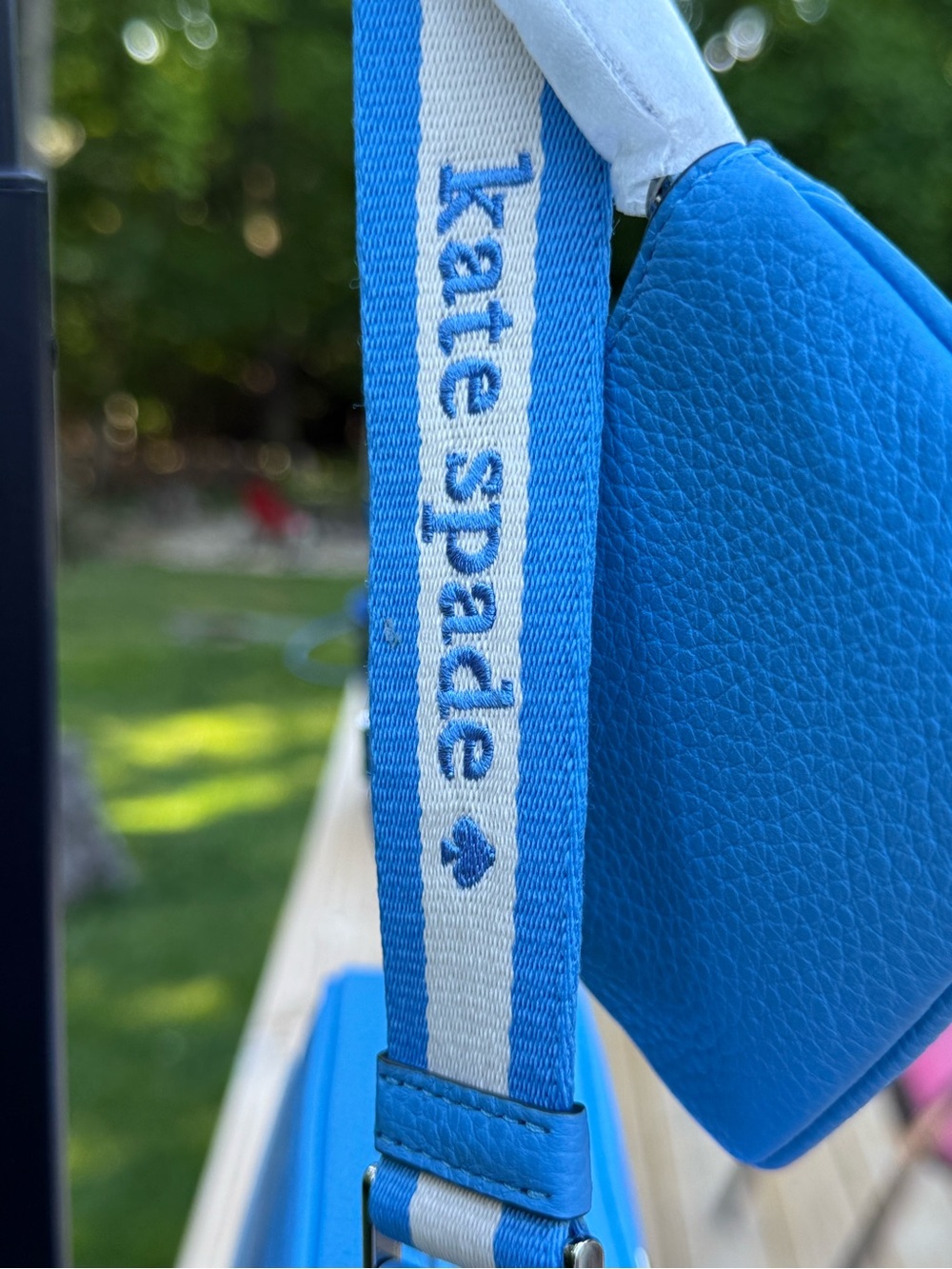 kate spade pebble leather small crossbody in tide pool blue - Picture 3 of 5